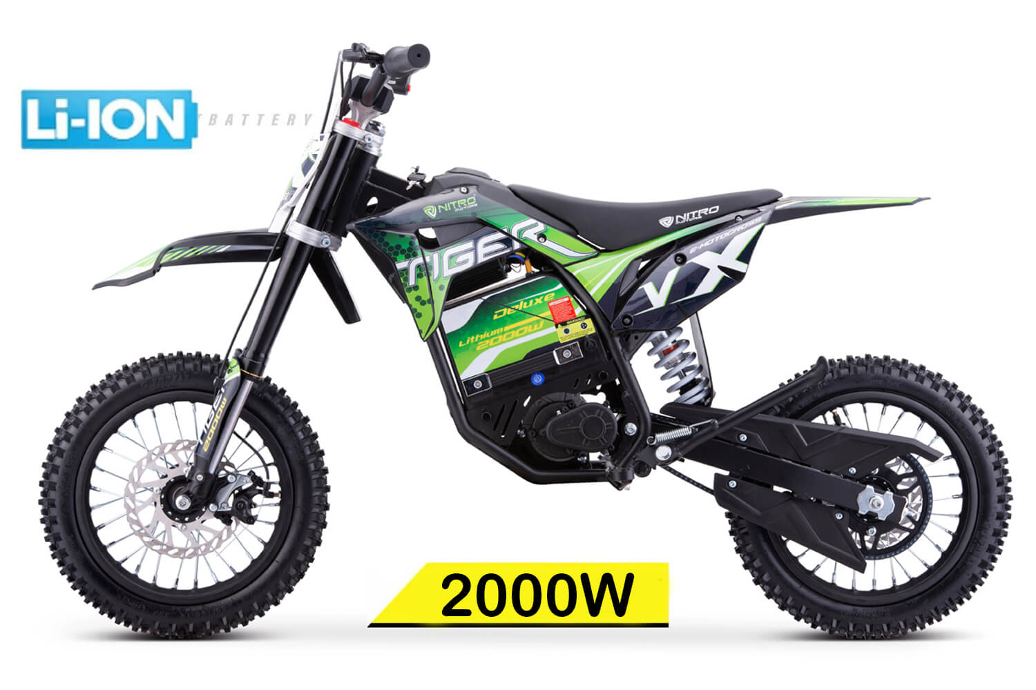 Electric Dirt Bikes Tiger 2000W 60V LI ION Electric Dirt